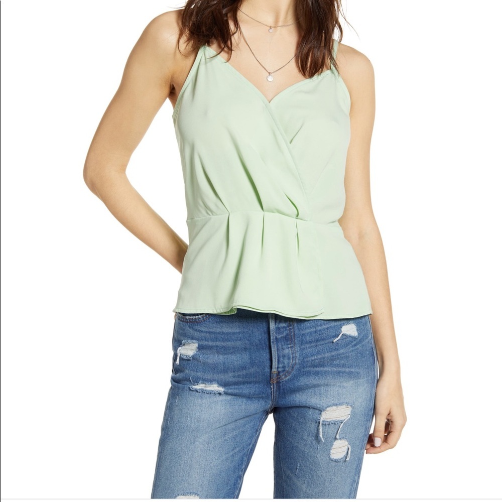 Leith | NWT Peplum green camisole tank top sma…